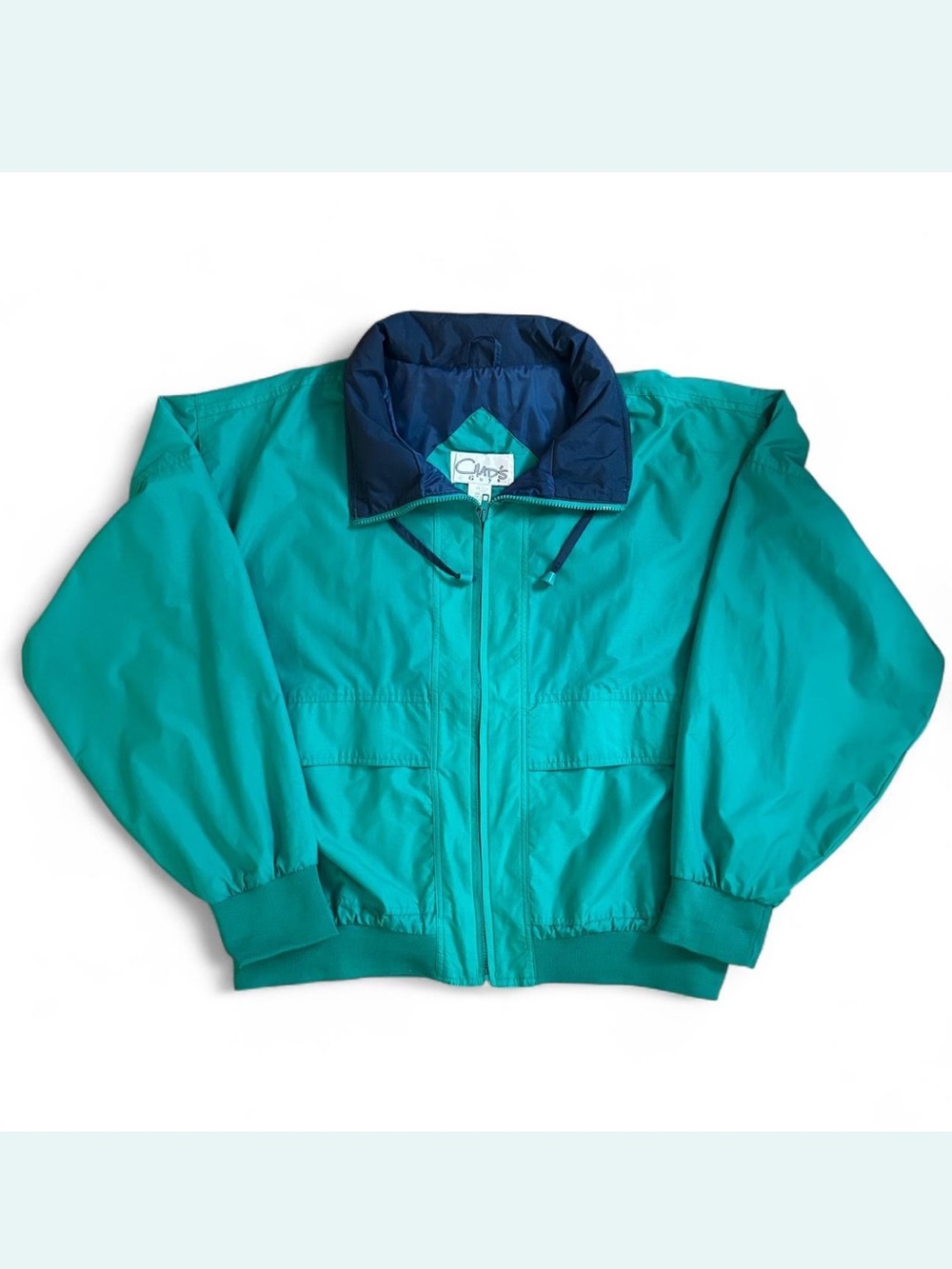 Vintage Two Tone Teal Windbreaker Jacket Men’s XL 90s Retro Lightweight Raincoat